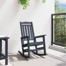 Berkfield Home Garden Rocking Chair Navy Blue 70x92x108 cm HDPE - Size: 70 x 92 x 108 cm