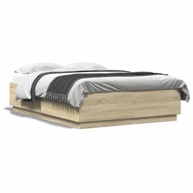 Berkfield Home Bed Frame without Mattress Sonoma Oak 150x200 cm King Size in Light Brown - image 1