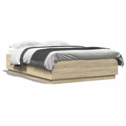 Berkfield Home Bed Frame without Mattress Sonoma Oak 150x200 cm King Size in Light Brown - thumbnail 1