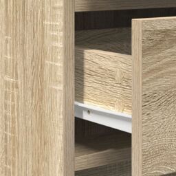 Berkfield Home 3 Piece Dressing Table Set with LED Sonoma Oak Engineered Wood - thumbnail 9