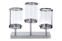 Orsina Kensington Townhouse 3 Light Candle Holder in Silver - thumbnail 2