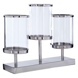 Orsina Kensington Townhouse 3 Light Candle Holder in Silver - thumbnail 3