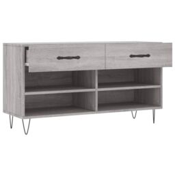 Berkfield Home Shoe Bench Grey Sonoma 102x35x55 cm Engineered Wood - Size: 102 x 35 x 55 cm - thumbnail 5
