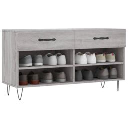 Berkfield Home Shoe Bench Grey Sonoma 102x35x55 cm Engineered Wood - Size: 102 x 35 x 55 cm - thumbnail 3