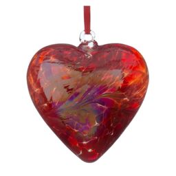 Sienna Glass 8cm Friendship Heart I Love You Red in Dark Red