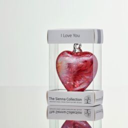 Sienna Glass 8cm Friendship Heart I Love You Red in Dark Red - thumbnail 4