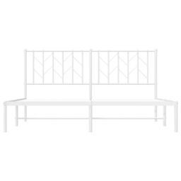 Berkfield Home Metal Bed Frame without Mattress with Headboard White 160x200cm - Size: 160x200 cm - thumbnail 5
