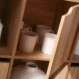 CALICOSY 9-Compartment Unit With 5 Doors, Wood Finish, 89Cm Wide - MODU in Natural - thumbnail 6