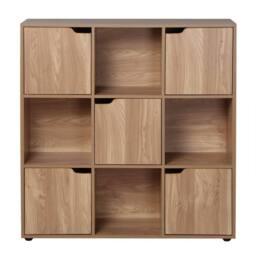 CALICOSY 9-Compartment Unit With 5 Doors, Wood Finish, 89Cm Wide - MODU in Natural - thumbnail 1