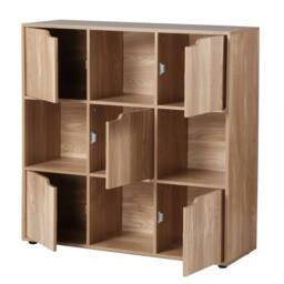 CALICOSY 9-Compartment Unit With 5 Doors, Wood Finish, 89Cm Wide - MODU in Natural - thumbnail 7