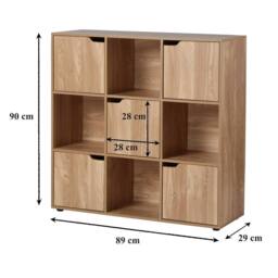 CALICOSY 9-Compartment Unit With 5 Doors, Wood Finish, 89Cm Wide - MODU in Natural - thumbnail 3