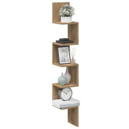 Berkfield Home Wall Corner Shelf Artisan Oak 20x20x127.5 cm Engineered Wood in Brown - thumbnail 2
