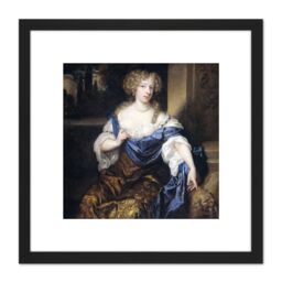 Artery8 Netscher Portrait Helena De Witte 8X8 Inch Square Wooden Framed Wall Art Print Picture with Mount in Black - thumbnail 1