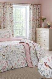 Dreams & Drapes 'Caraway' Reversible Duvet Cover Set in Pink - Size: Super King - thumbnail 5