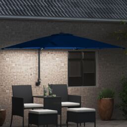 Berkfield Home Garden Parasol Azurblau 2.5 x 2.5 m Fabric in Blue - thumbnail 3