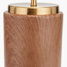 Ruma Set of 2 Carrara Wood Effect Ceramic Table Lamp in Brown - thumbnail 7