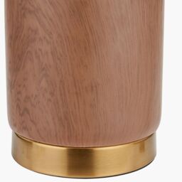 Ruma Set of 2 Carrara Wood Effect Ceramic Table Lamp in Brown - thumbnail 8