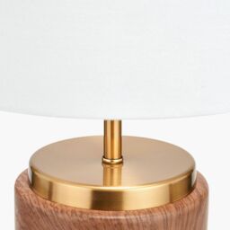 Ruma Set of 2 Carrara Wood Effect Ceramic Table Lamp in Brown - thumbnail 6
