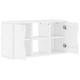 Berkfield Home TV Cabinet ODDA White 79x24x40 cm Solid Wood Pine - Size: 79 x 24 x 40 cm - thumbnail 5