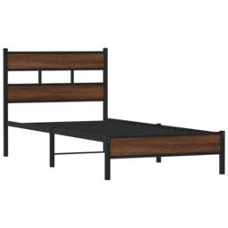 Berkfield Home Bed Frame Frame Brown Oak 75x190 cm Small Single Wood - thumbnail 3