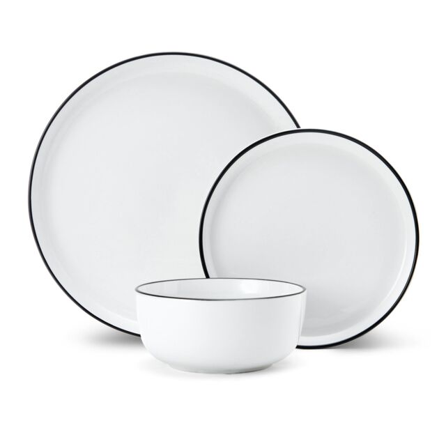 Mikasa Limestone 12pc Porcelain Dinner Set, White - image 1