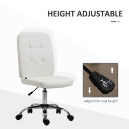 VINSETTO Curved Back Home Office Chair with Adjustable Height in White - thumbnail 4