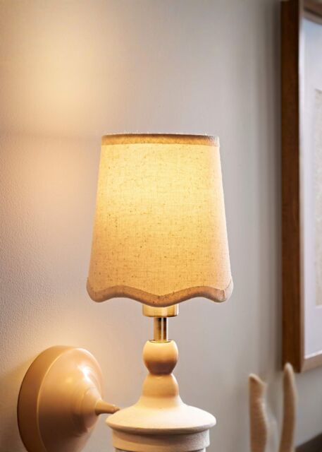 ValueLights Mabel Linen Mini 10cm Scallop Edge with Trim Ceiling Light Lamp Shade in Natural - image 1