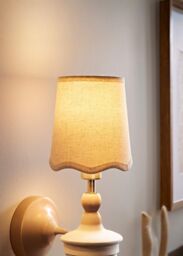 ValueLights Mabel Linen Mini 10cm Scallop Edge with Trim Ceiling Light Lamp Shade in Natural