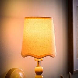 ValueLights Mabel Linen Mini 10cm Scallop Edge with Trim Ceiling Light Lamp Shade in Natural - thumbnail 2