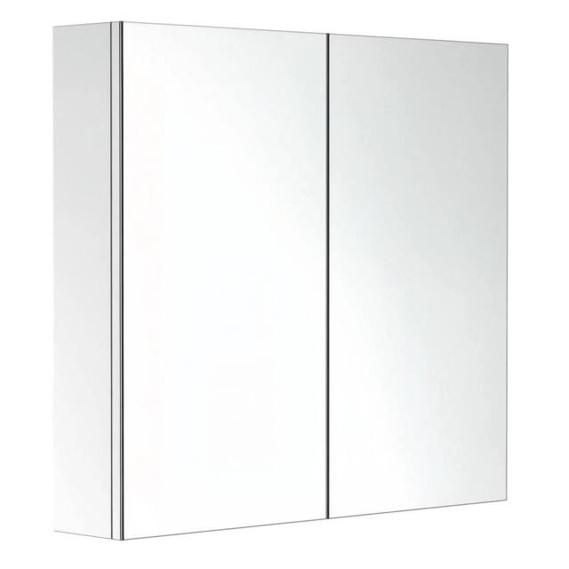 FORGEVIO Bathroom Cabinet Double Door Wall Mounted Mirror Stainless Steel in Silver - image 1