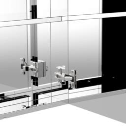 FORGEVIO Bathroom Cabinet Double Door Wall Mounted Mirror Stainless Steel in Silver - thumbnail 4