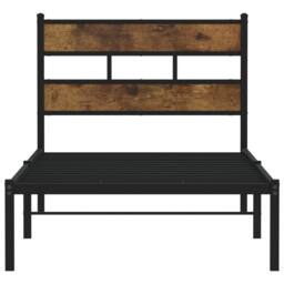 Berkfield Home Metal Bed Frame without Mattress Smoked Oak 80x200 cm in Brown - thumbnail 4