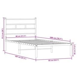 Berkfield Home Metal Bed Frame without Mattress Smoked Oak 80x200 cm in Brown - thumbnail 9