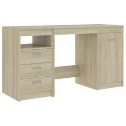 Berkfield Home Desk Sonoma Oak 140x50x76 cm Engineered Wood in Brown - Size: 140 x 50 x 76 cm - thumbnail 2