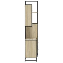 Berkfield Home 3 Piece Bathroom Furniture Set Sonoma Oak Engineered Wood in Brown - thumbnail 6