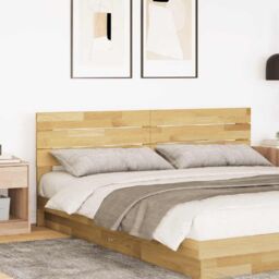 Berkfield Home Headboard 180 cm Solid Wood Oak in Brown - thumbnail 3