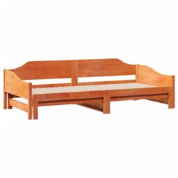 Berkfield Home Daybed with Trundle without Mattress Wax Brown 90x200 cm Solid Wood - thumbnail 5