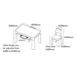 Liberty House Toys Height Adjustable Table & Chair Set in Green - thumbnail 6