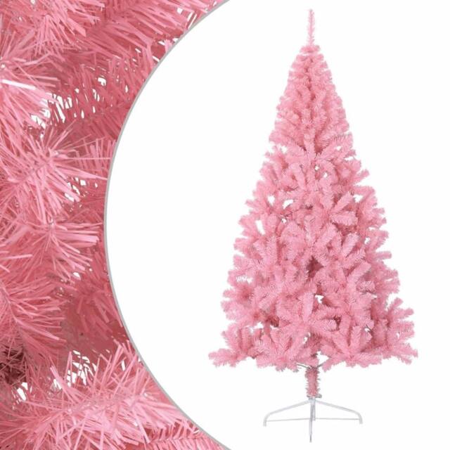 Berkfield Home Artificial Half Christmas Tree with Stand Pink 240 cm PVC - image 1