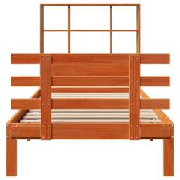 Berkfield Home Decorative Bookcase Bed without Mattress Wax Brown 100x200cm Soli - Size: 100x200 cm - thumbnail 4