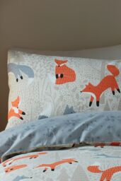 Fusion 'Foraging Fox' Brushed Duvet Cover Set in Natural - Size: Super King - thumbnail 2