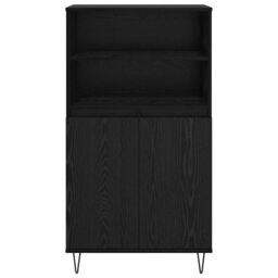 Berkfield Home Highboard with Shelf with Storage with Door Black Engineered wood - thumbnail 6