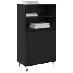Berkfield Home Highboard with Shelf with Storage with Door Black Engineered wood - thumbnail 3