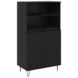 Berkfield Home Highboard with Shelf with Storage with Door Black Engineered wood - thumbnail 2