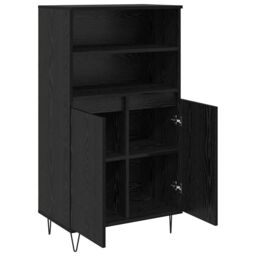 Berkfield Home Highboard with Shelf with Storage with Door Black Engineered wood - thumbnail 5