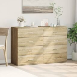 Berkfield Home Sideboards 2 pcs Sonoma Oak 60x39x80 cm Engineered Wood in Brown - Size: 60 x 39 x 80 cm - thumbnail 3