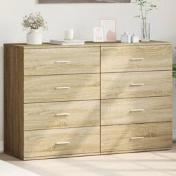 Berkfield Home Sideboards 2 pcs Sonoma Oak 60x39x80 cm Engineered Wood in Brown - Size: 60 x 39 x 80 cm - thumbnail 1
