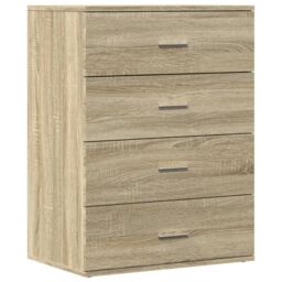 Berkfield Home Sideboards 2 pcs Sonoma Oak 60x39x80 cm Engineered Wood in Brown - Size: 60 x 39 x 80 cm - thumbnail 4