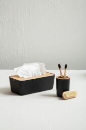 Orsina Modern Black Toothbrush Holder, Toothbrush Cup With Divider, Holder For Bathroom Accessories - thumbnail 4