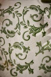 Dibor Vintage Irina Green Large Botanical Flower Urn Vase H37 x Dia19cm in Cream - thumbnail 2